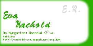 eva machold business card